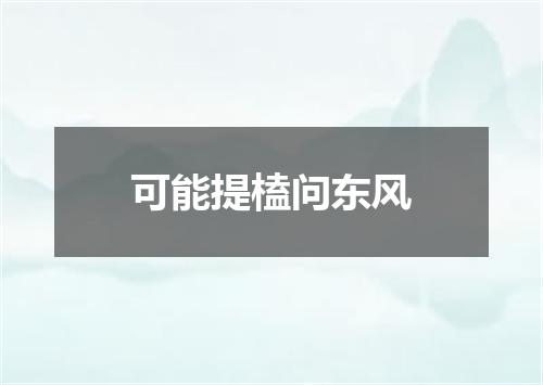 可能提榼问东风