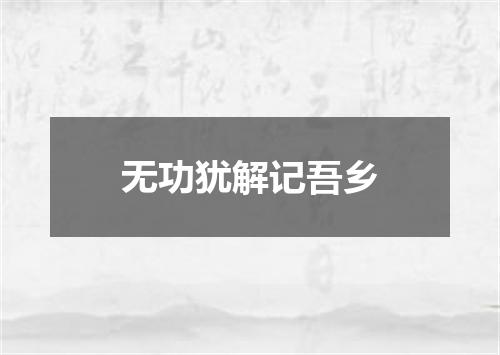 无功犹解记吾乡