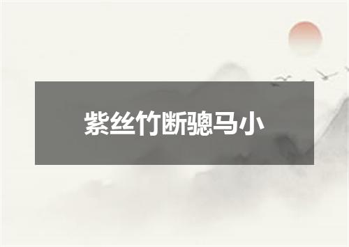 紫丝竹断骢马小