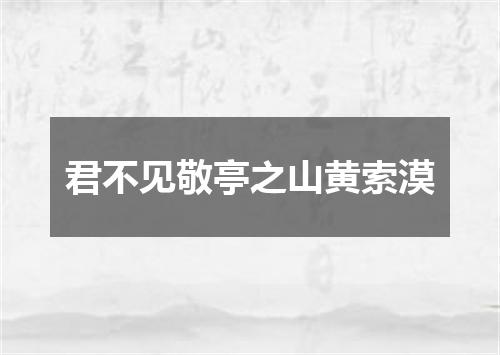君不见敬亭之山黄索漠