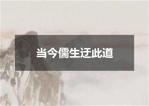 当今儒生迂此道