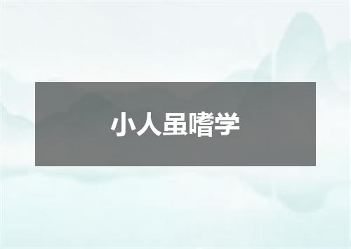 小人虽嗜学