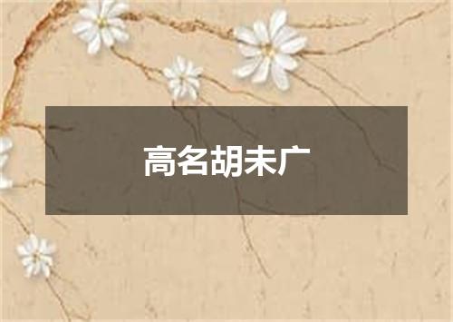 高名胡未广