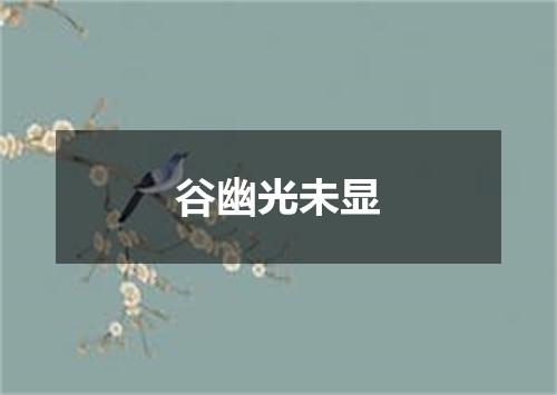 谷幽光未显