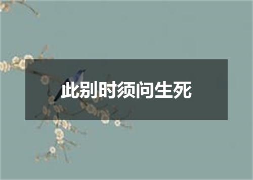 此别时须问生死