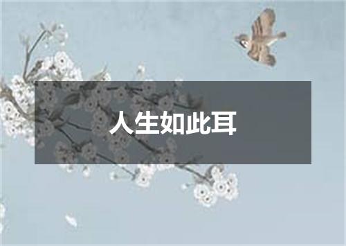 人生如此耳
