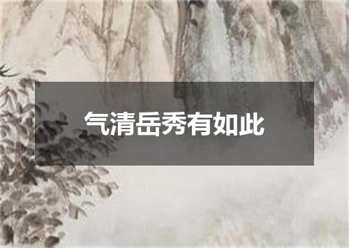 气清岳秀有如此