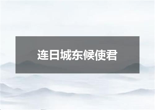 连日城东候使君