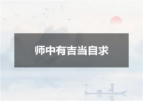 师中有吉当自求