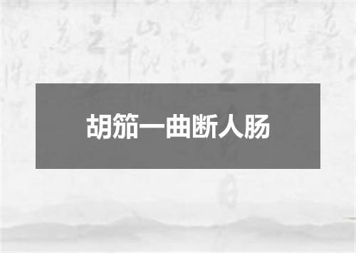 胡笳一曲断人肠
