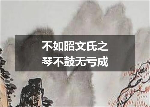 不如昭文氏之琴不鼓无亏成