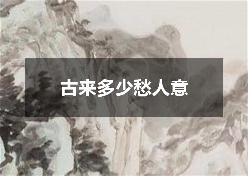 古来多少愁人意