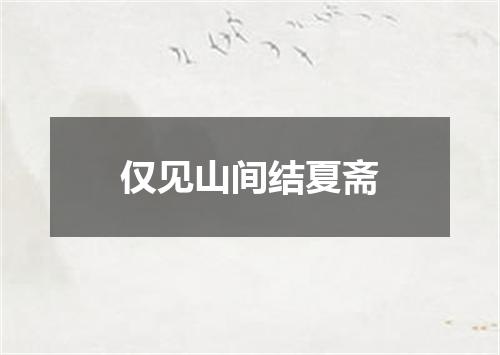 仅见山间结夏斋