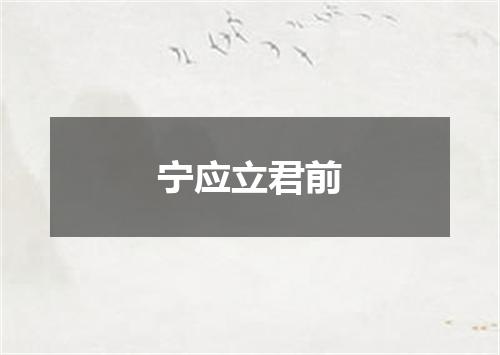 宁应立君前