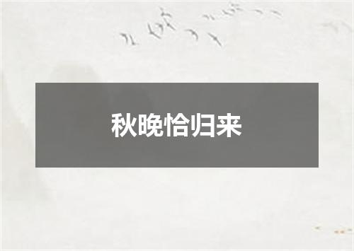 秋晚恰归来