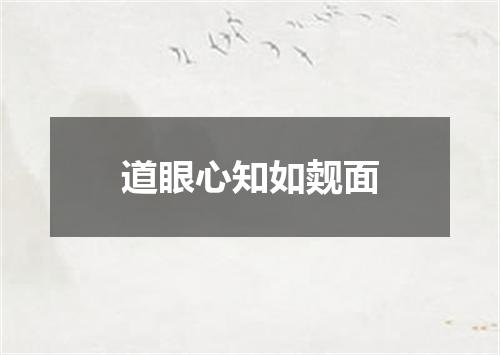 道眼心知如觌面