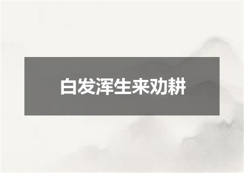 白发浑生来劝耕
