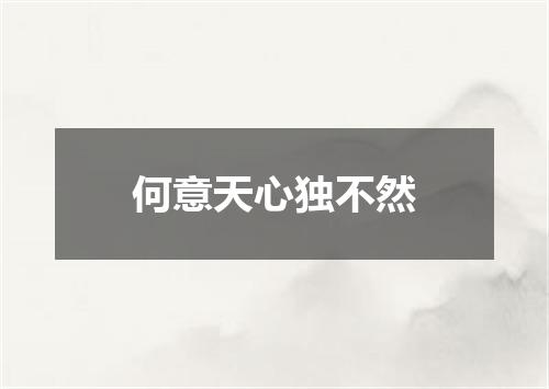 何意天心独不然