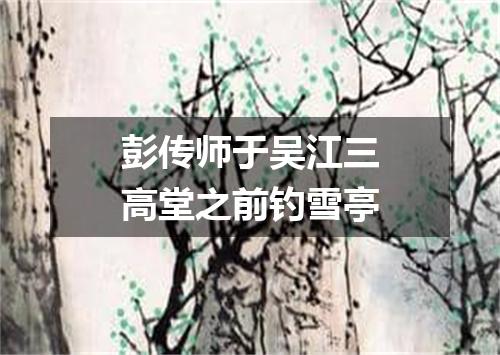 彭传师于吴江三高堂之前钓雪亭