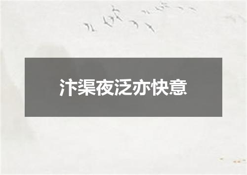 汴渠夜泛亦快意