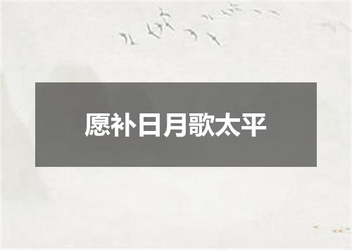 愿补日月歌太平
