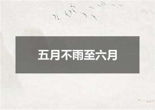 五月不雨至六月