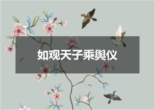 如观天子乘舆仪