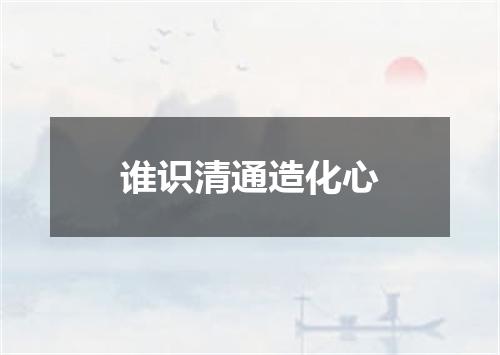 谁识清通造化心
