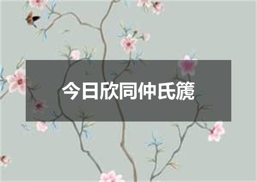 今日欣同仲氏篪