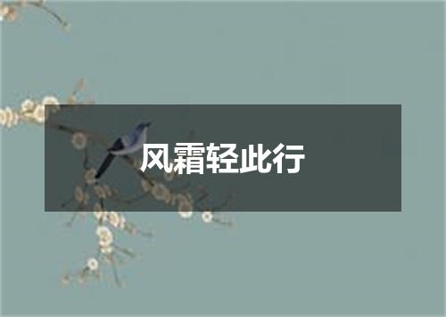 风霜轻此行