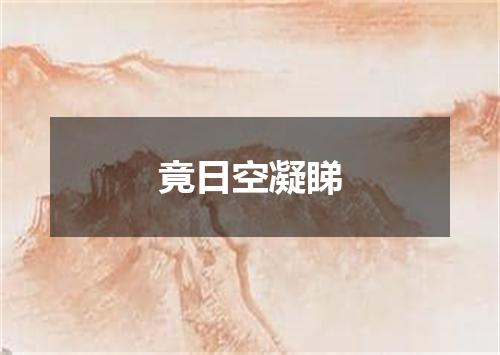 竟日空凝睇