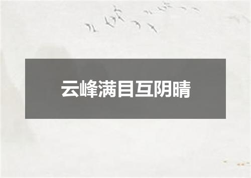 云峰满目互阴晴