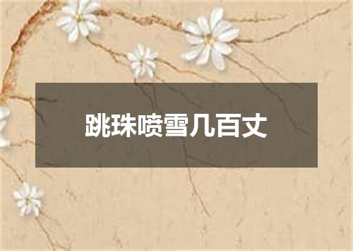 跳珠喷雪几百丈