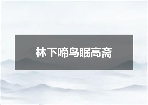 林下啼鸟眠高斋