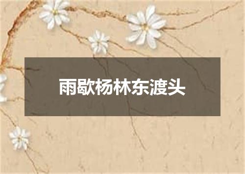 雨歇杨林东渡头