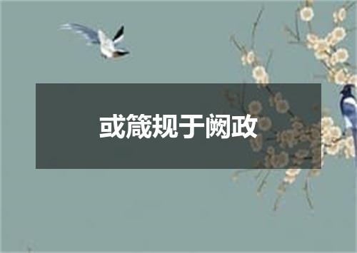 或箴规于阙政
