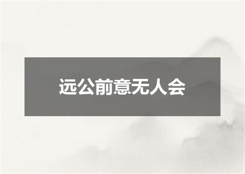 远公前意无人会