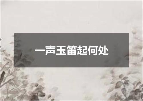 一声玉笛起何处