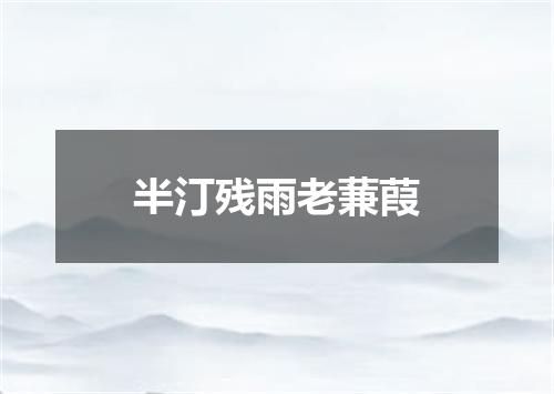 半汀残雨老蒹葭