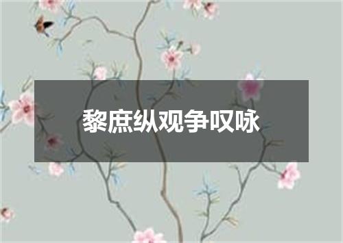 黎庶纵观争叹咏