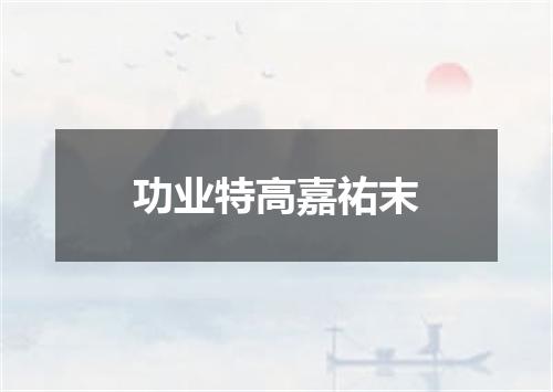 功业特高嘉祐末