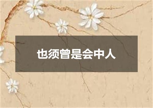 也须曾是会中人