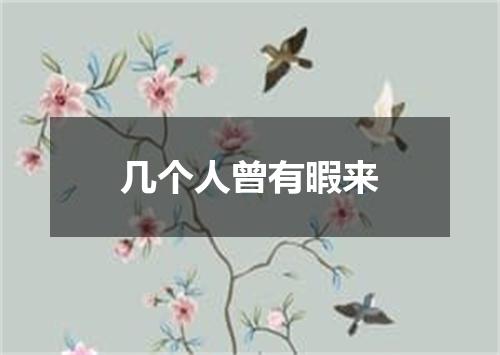 几个人曾有暇来