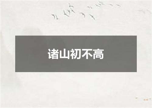 诸山初不高