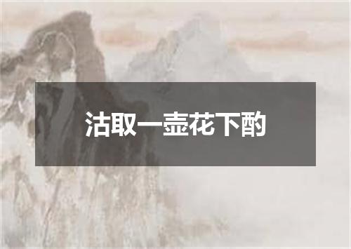 沽取一壶花下酌