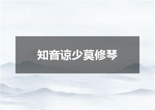 知音谅少莫修琴