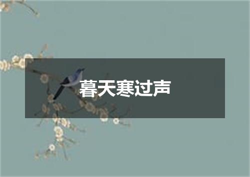 暮天寒过声
