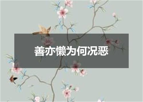 善亦懒为何况恶