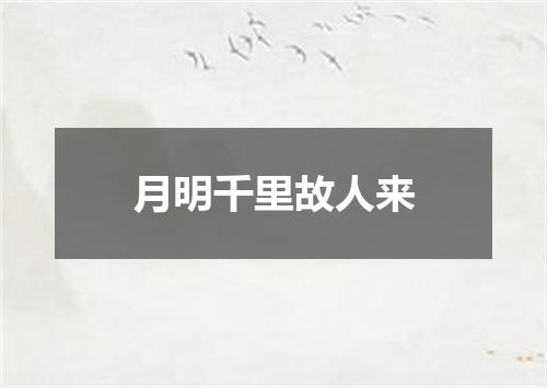 月明千里故人来