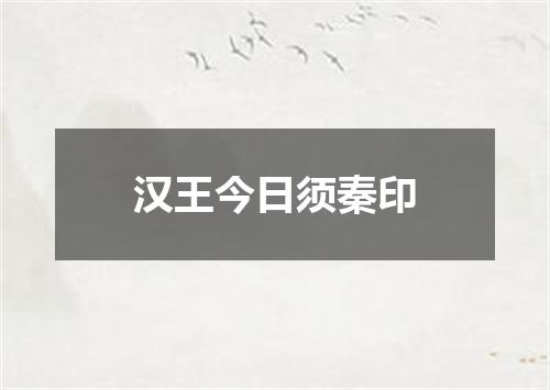 汉王今日须秦印